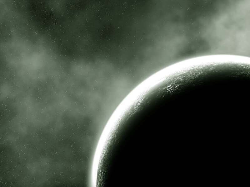 Planet in space with stars