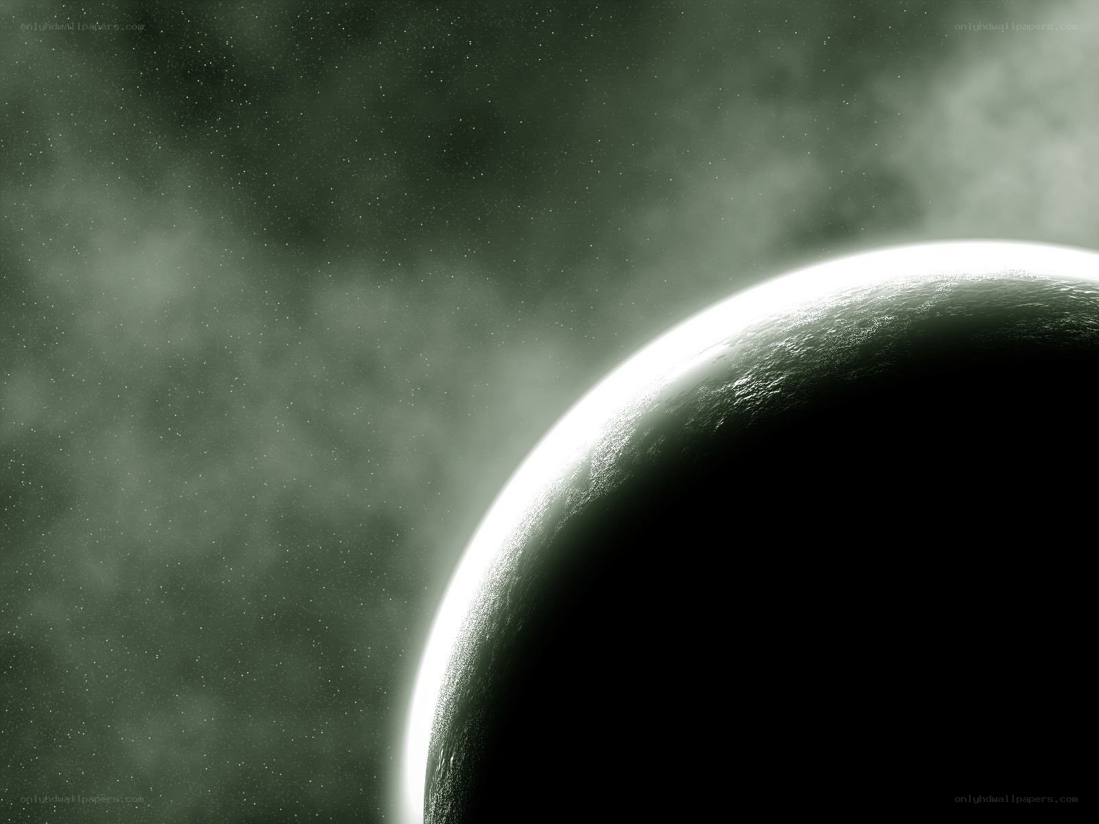 Planet in space with stars