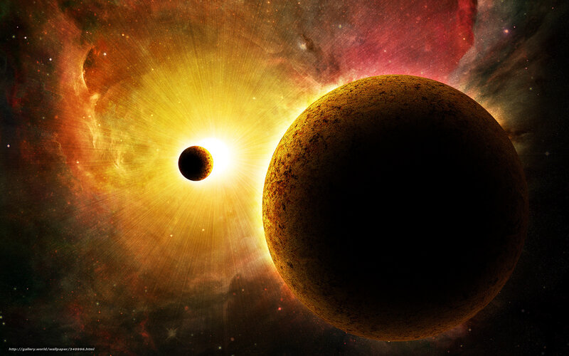 Planet in Space — Yellow, Dramatic