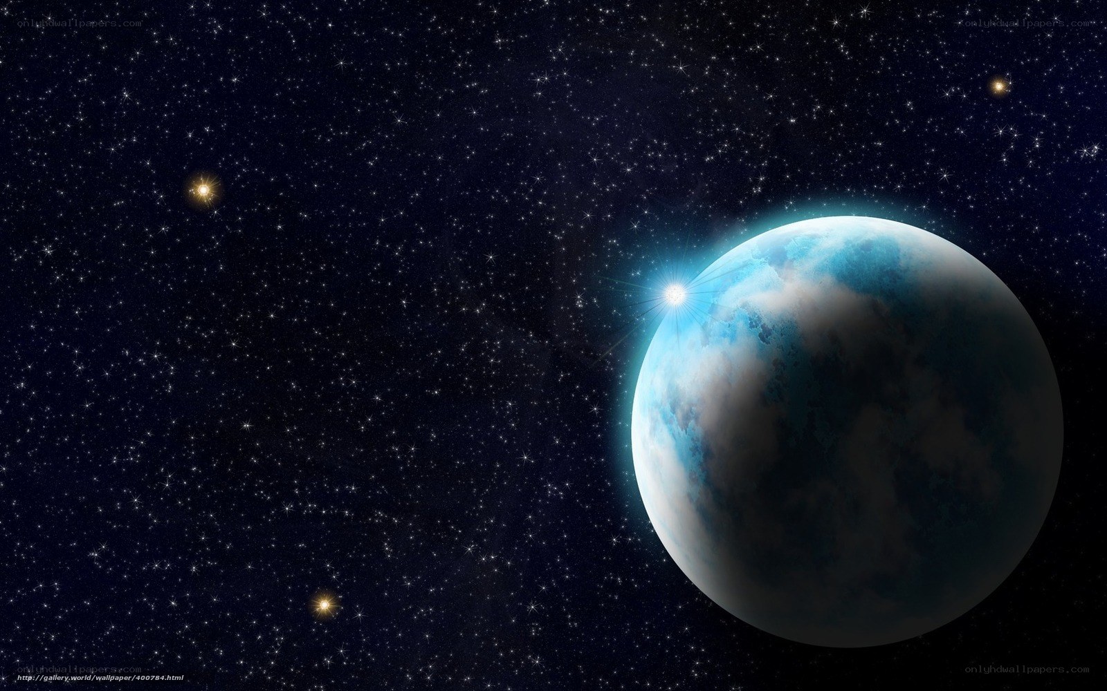 Planet in starry space