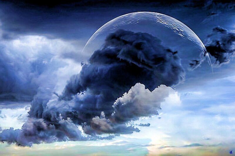 Planet in Storm Clouds