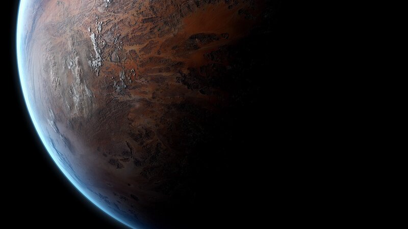 Planet Mars from Space — Brown, Dramatic, 3d Render