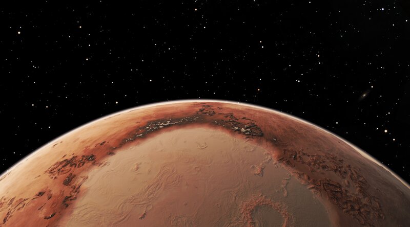 Planet Mars from Space — Red, Dramatic, 3d Render