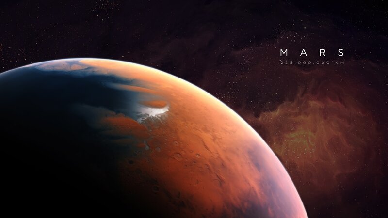Planet Mars from Space — Red, Dramatic