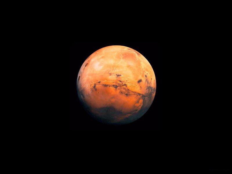 Planet Mars in space