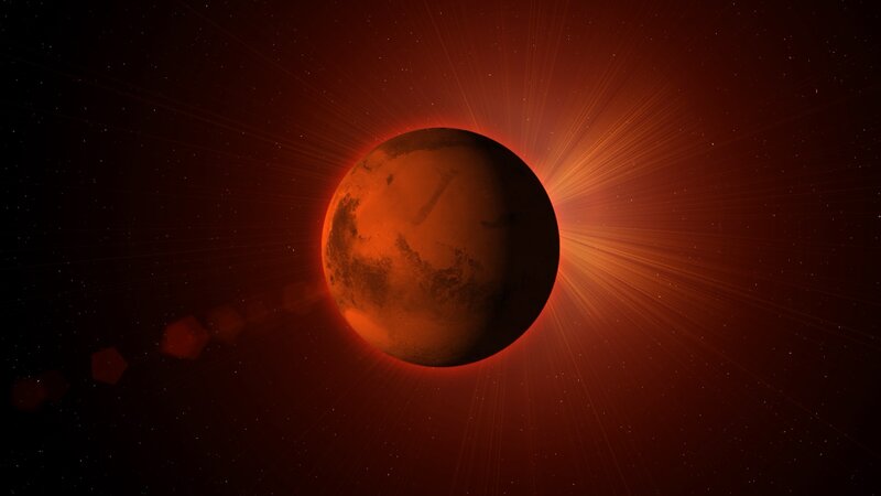 Planet Mars in Space — Red