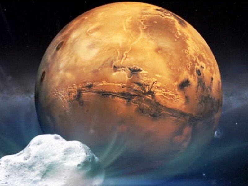 Planet Mars — Orange, Dramatic, Digital Art