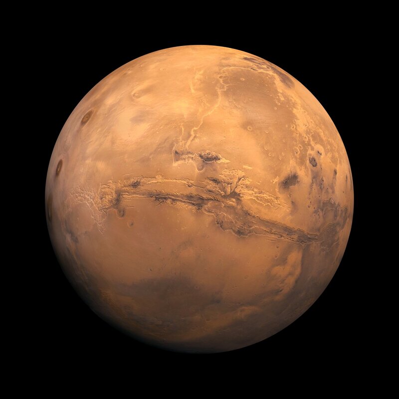 Planet Mars — Orange, Dramatic, Photograph, Craters