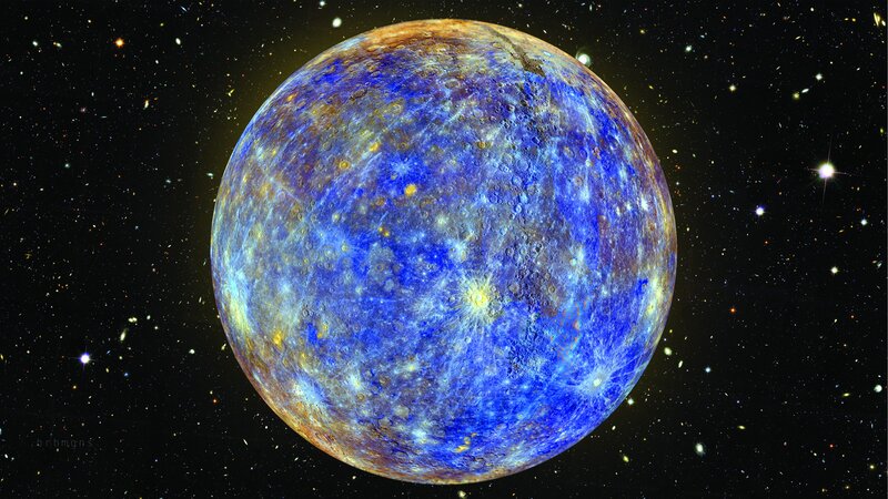 Planet Mercury — Blue, Dramatic, Photograph