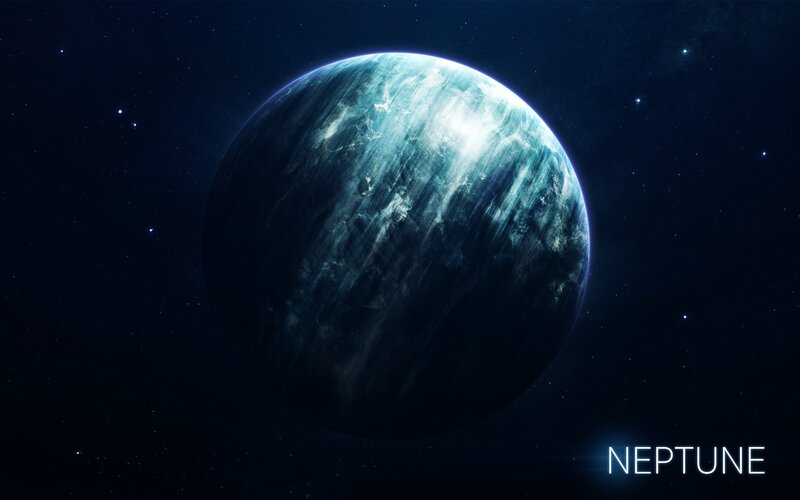 Planet Neptune — Blue, Dramatic