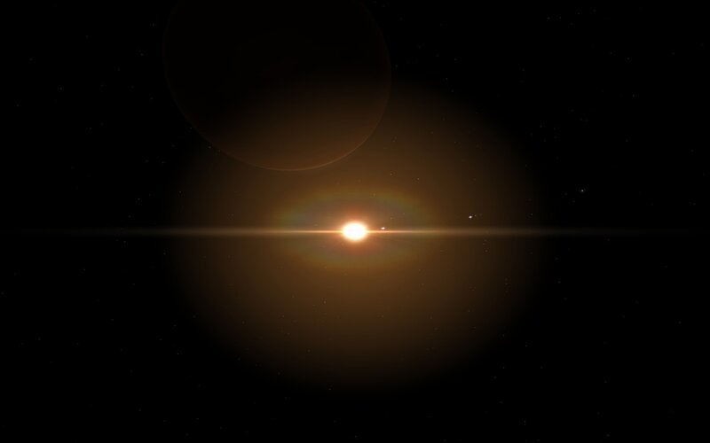 Planet Orbiting Star — Black, Dramatic