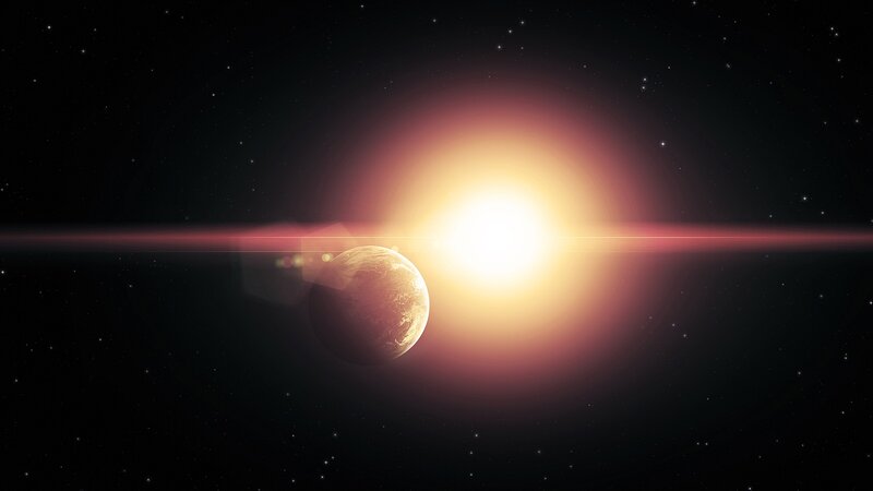 Planet Orbiting Star — Black