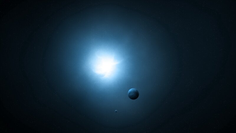 Planet Orbiting Star — Blue