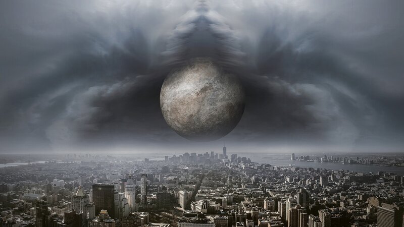 Planet over City