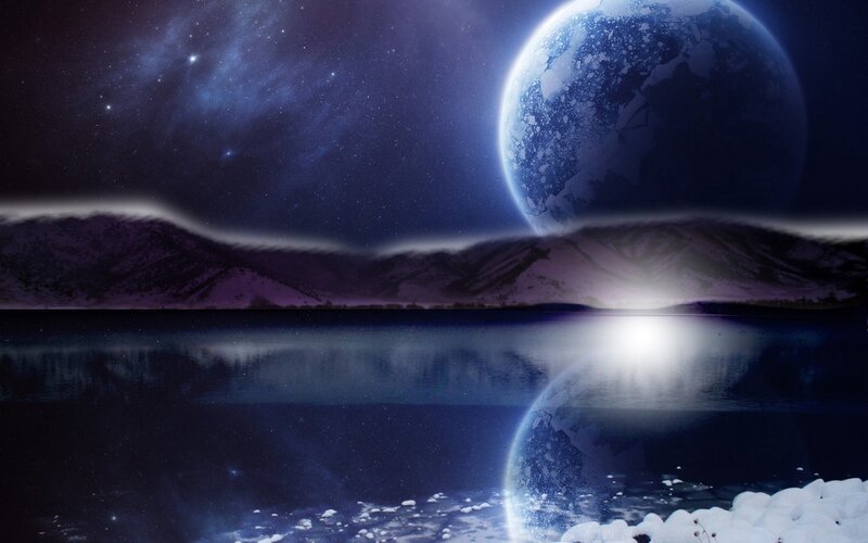 Planet Reflection in Lake