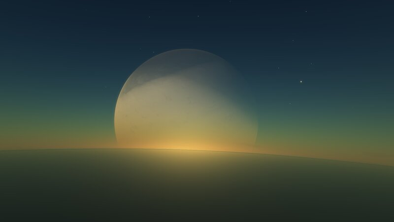 Planet Rising over Horizon