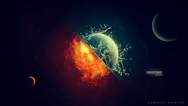 Planet Split by Fire and Water — Black