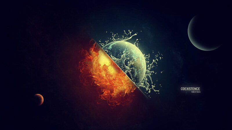 Planet Split by Fire and Water