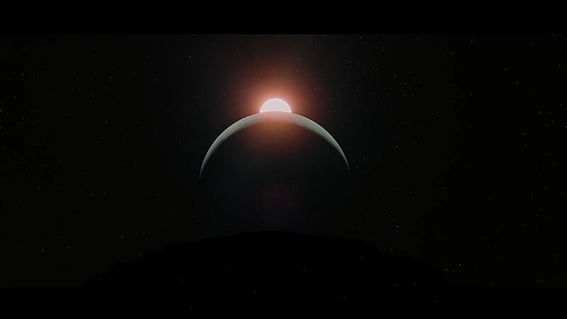 Planet Sunrise — Black, Dramatic, Digital Art, Sun