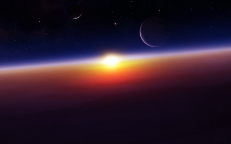 Planet Sunrise from Space