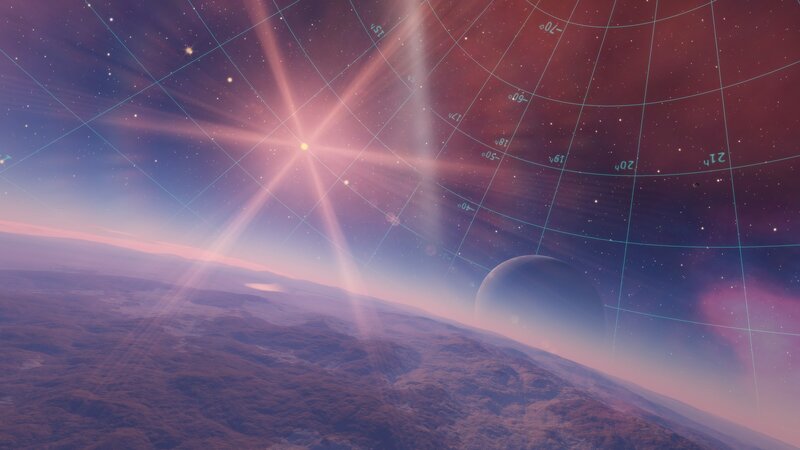 Planet Surface and Star