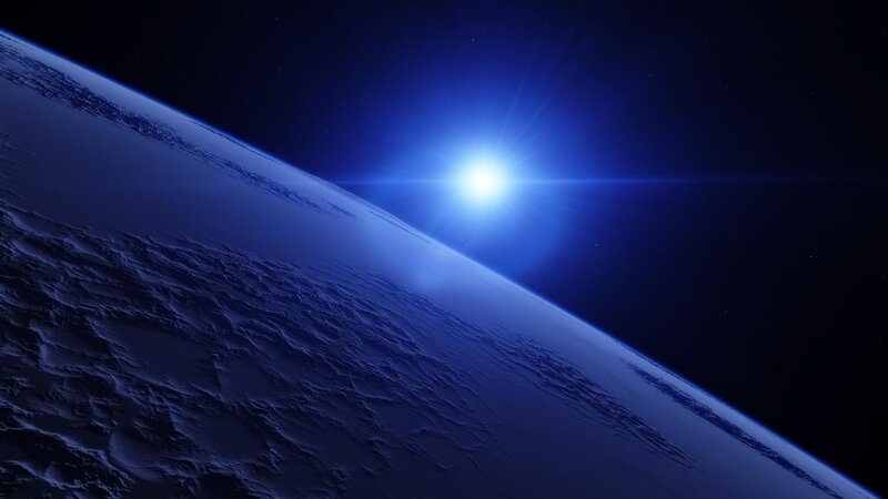 Planet Surface from Space — Blue, Dramatic