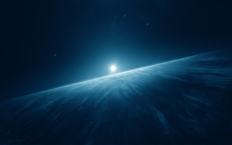 Planet Surface from Space — Blue