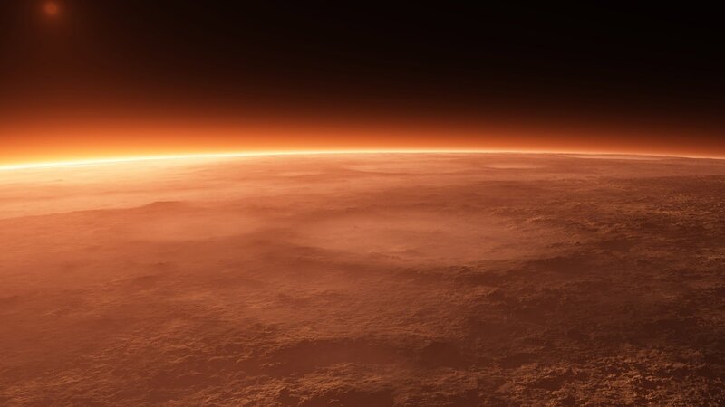 Planet Surface View — Orange