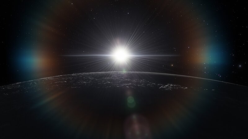 Planet Surface with Star — Black