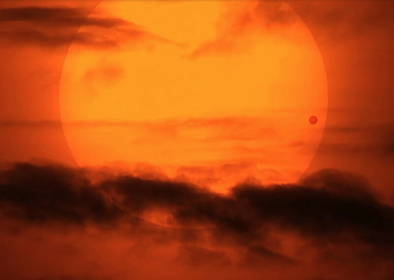 Planet Transiting Star — Orange