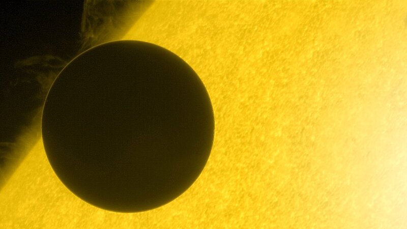 Planet Transiting Star — Yellow