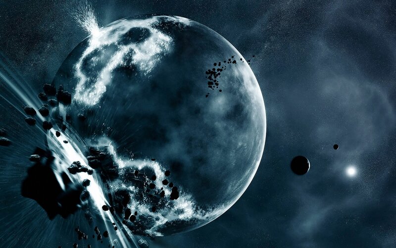 Planet under asteroid attack