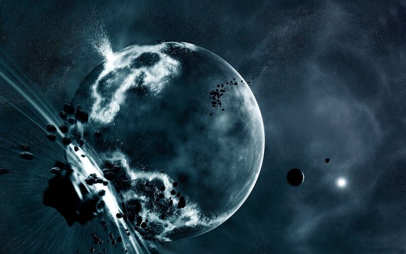 Planet under asteroid attack