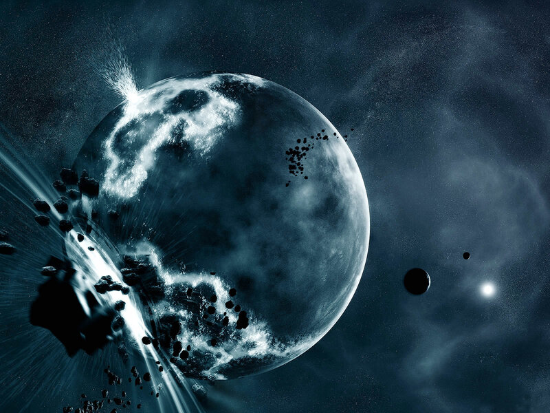 Planet under asteroid attack