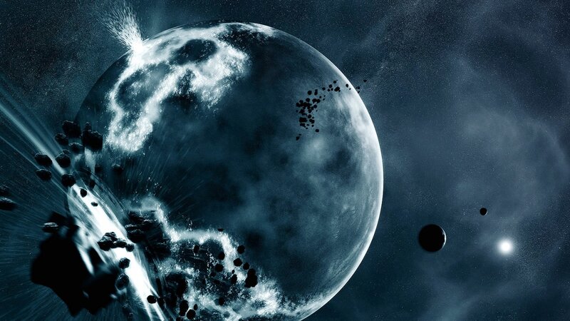 Planet under asteroid attack