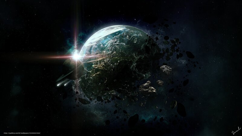 Planet under attack from asteroids