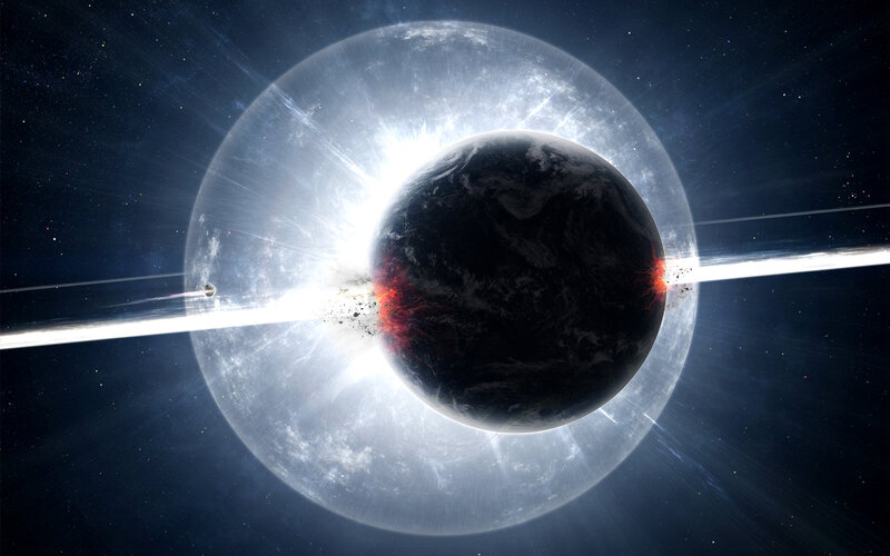 Planet under cosmic attack