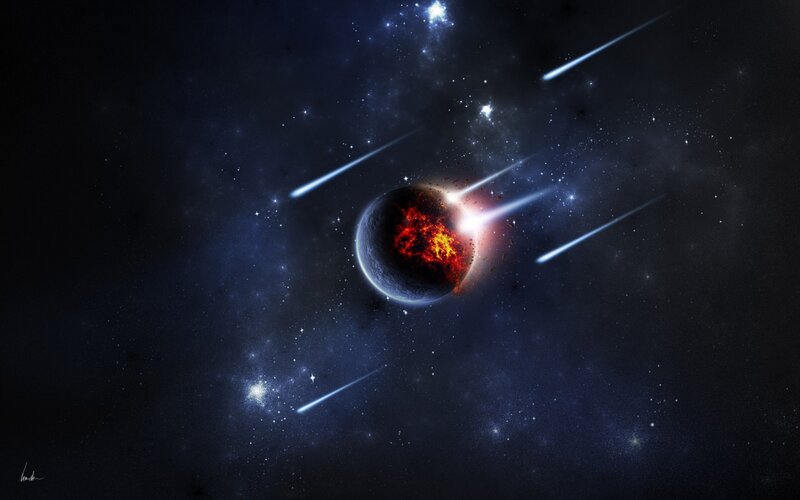 Planet under Meteor Attack — Blue