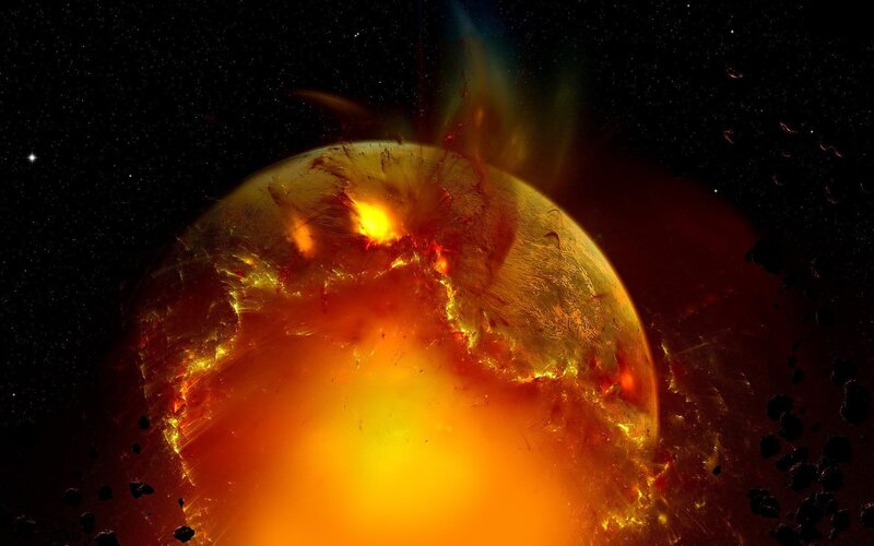 Planet Undergoing Eruption