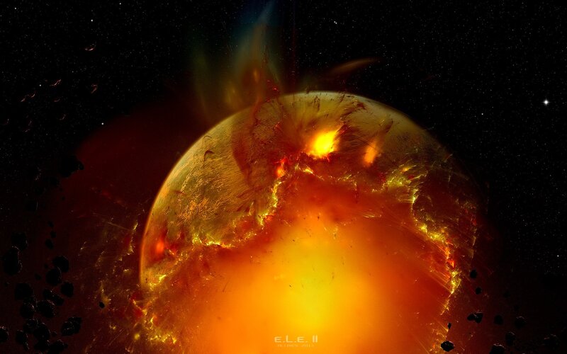 Planet Undergoing Volcanic Eruption