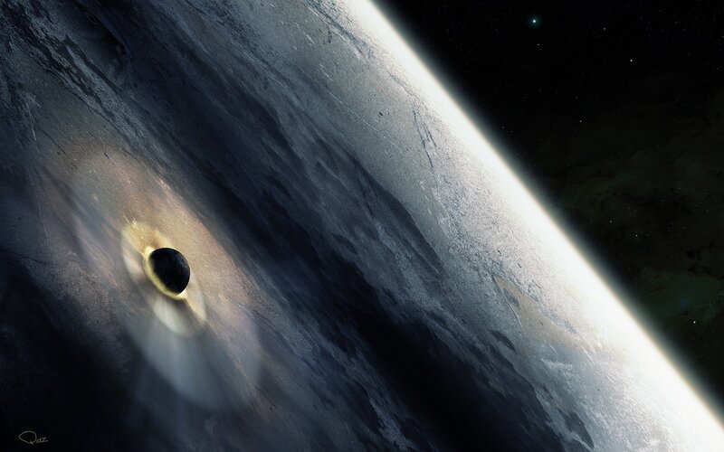 Planet with a black hole