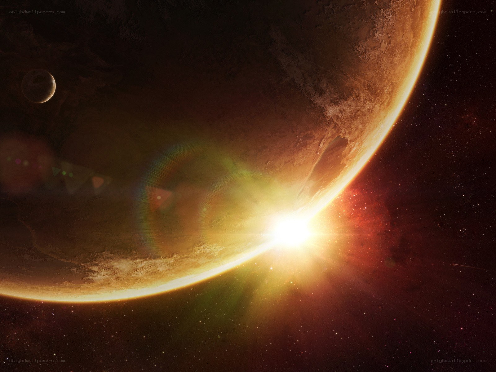 Planet with a bright sunrise
