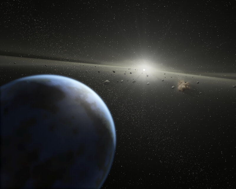 Planet with asteroid belt