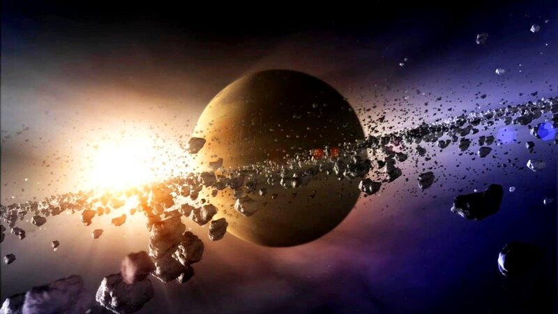 Planet with Asteroid Belt — Brown