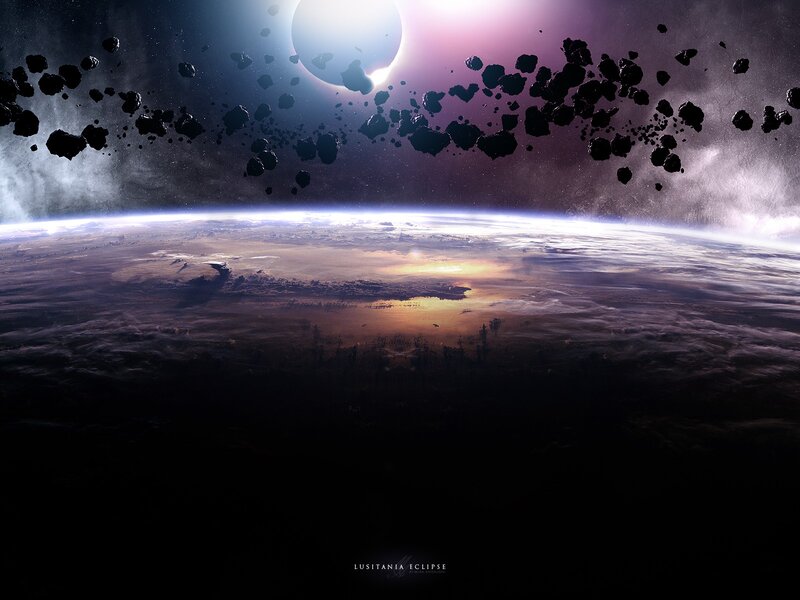 Planet with Asteroid Belt — Purple