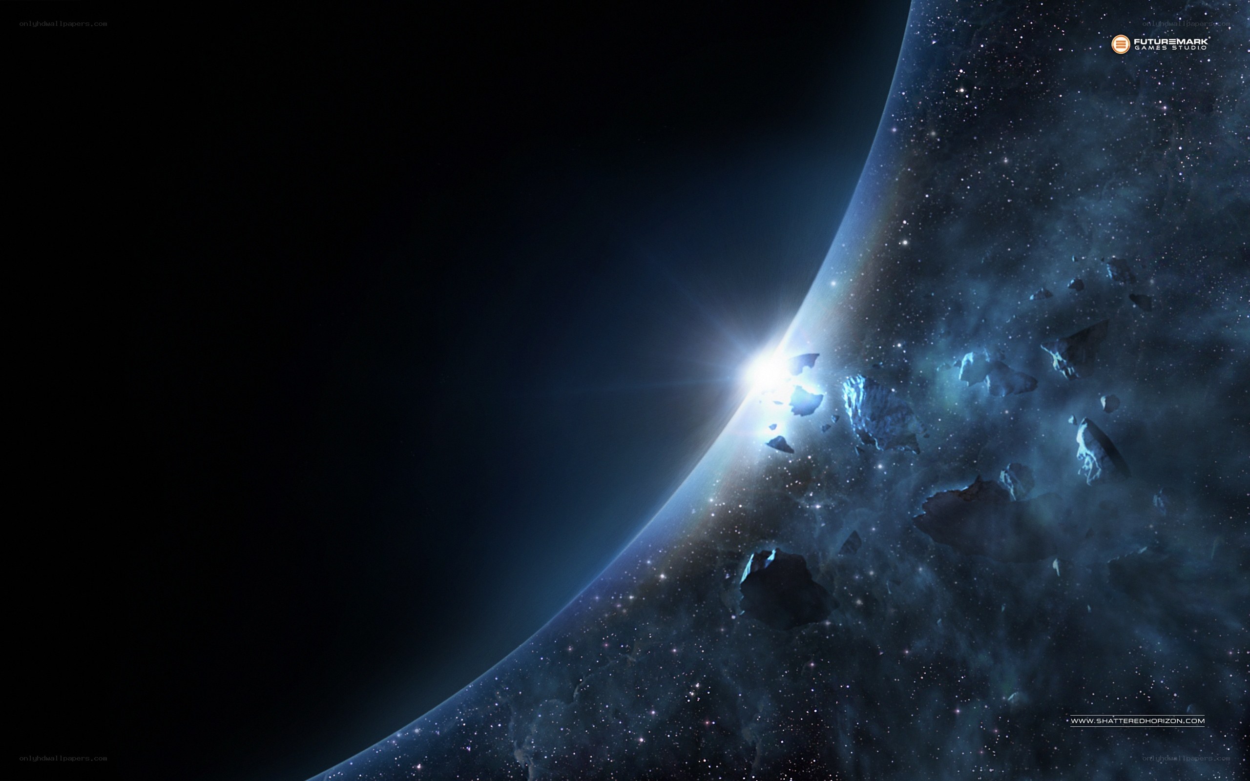 Planet with asteroid field