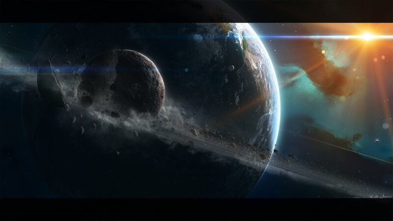 Planet with Asteroid Ring