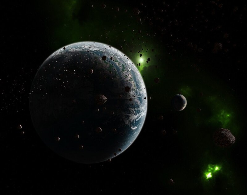 Planet with Asteroids