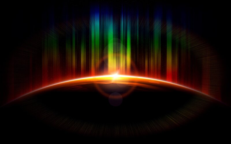 Planet with Aurora — Black