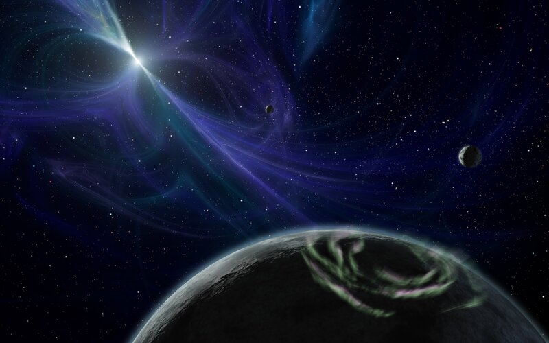 Planet with Aurora — Blue